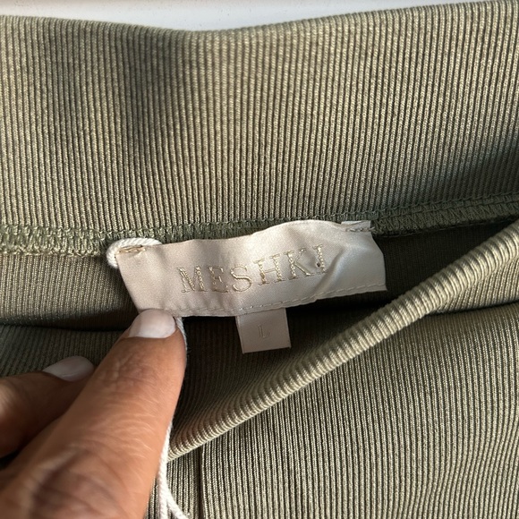 Meshki | ribbed flare trousers in sage - Picture 4 of 11